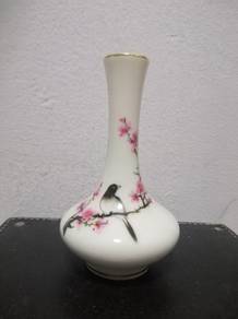 Vintage Ceramic Vase Bird Flower