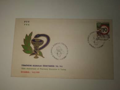 FDC Stamp Turkiye 1989 - Pharmacy Education
