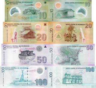 Nicaragua set of 4 pcs : 10+20+50+100 cordobas