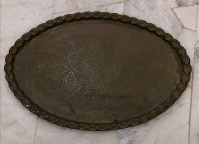 Dulang tembaga antique brass oval tray