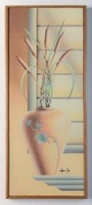 Cattail Vase II Lithograph Print