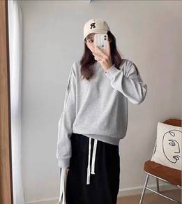 Grey fashion long sleeve top