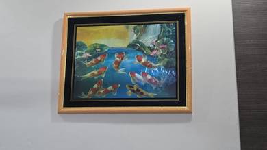 9 Koi Fish Framed Wall Art