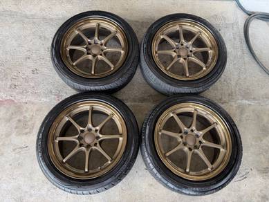 Rim ce28 bronze 16 inch tayar 95% alza vios jazz