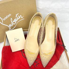Christian Louboutin Transparent Flats with Crystal