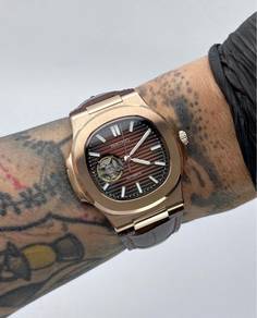 Custom Seiko Mod 40mm Rose Gold Brown Open Heart N