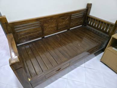 Kerusi sofa kayu jati Day bed