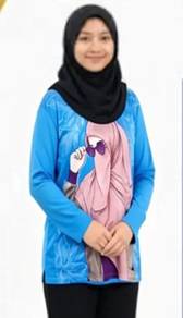 Baju lengan panjang dengan grafik Hijab