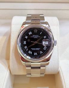 Pre-Owned Rolex 115200 Oysterdate Roman Black Dial