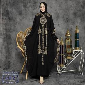 Sheila Nazya Kaftan Abaya green pink red gold