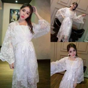 White long sleeve bridesmaid prom party dress