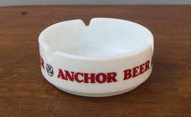 Anchor Beer ashtray milk glass