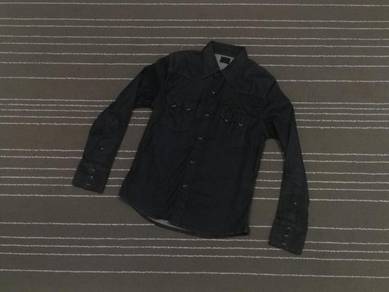 Western denim butang batu lee saiz s to m