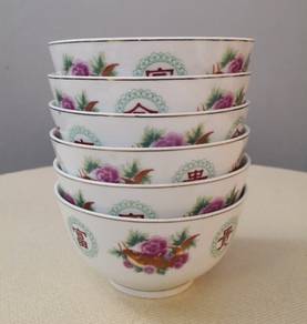 Oriental fish floral rice bowl 6
