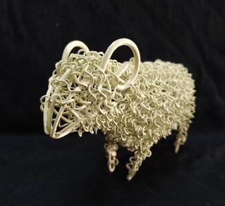 Twisted Wire Farmyard Sheep Interior Sculpture in