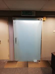 PINTU JENIS KACA l glass door l 12mm clear glass