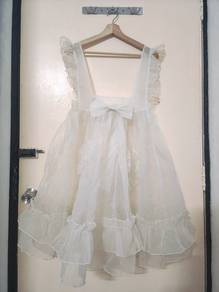 Sheer cream apron Cosplay costume lolita dress