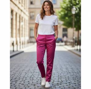 Women's Soda Exchange Smart Pink Linen Trousers