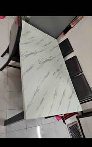 Meja Makan Kayu(Sticker Marble)