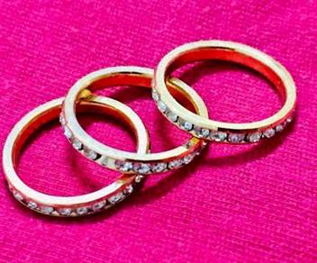 Rhinestone Rings Set of 3