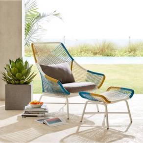 Chair with Leg Rest Rattan Wicker Home Furniture