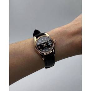 Custom S. Mod 26mm Black Diamond Rose Gold