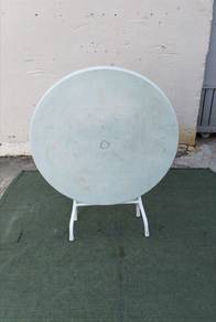 YE01F Meja Plastik Bulat Lipat Round Plastic Table