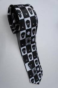 SLIM Halloween Skull Spider Punk Rock BOX Neck Tie
