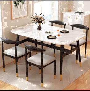 Meja Makan set design marble