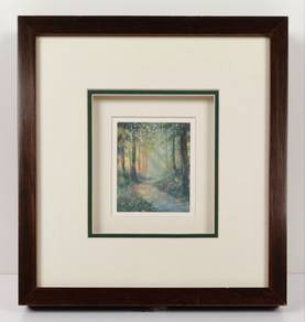 Framed Forest Path Print with Double Matting