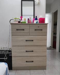 Siap Pasang Chest drawer, Cupboard, almari baju