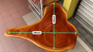 set meja kopi kayu solid unik (meja + 2kerusi)
