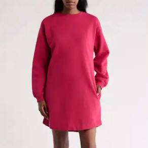 Botega Venneta Long Sleeve Crewneck Mini Dress