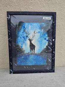 YD67AT Seni Poster Galaxy Deer Art