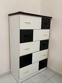 Modern Black & White 5-Tier Chest Drawers