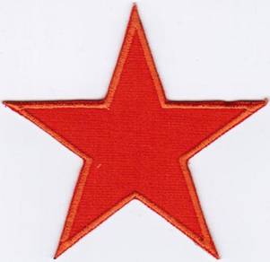 Star ORANGE Badge Iron On Embroidered Patch