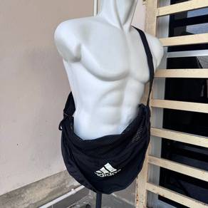 Adidas 00S Old Mesh Big Logo Print Shoulder Bag