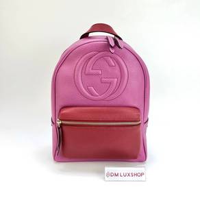 Preloved Gucci Red/Pink Peddled Soho Chain backpac