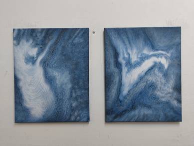 Blue abstract painting (pair)
