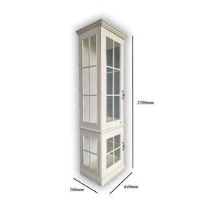 White Display Cabinet with Glass Doors