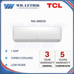 TCL 1.0HP Non-Inverter Aircond +Sekali Pemansangan