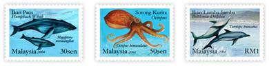 Mint Stamp Marine life Series 6 Malaysia 2004