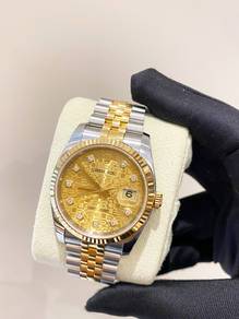2012 Rolex Datejust 36 Half 18k750 Yellow Gold