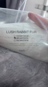 Gray Color Lush Rabbit Fur Carpet 140cmx200cm