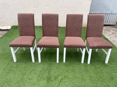 CK51W New * Kerusi Makan Kayu Getah Chair Set of 4