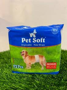 PET SOFT DISPOSABLE Diaper Male WRAPS - M