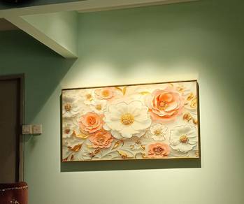 Frame Gambar Bunga Bermanik Crystal 