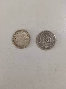 Antique 1882 Straits Settlement silver artifact / 