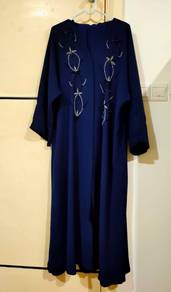 Abaya Biru + Selendang (1Set) – Saiz 52