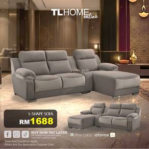 L Shape Sofa with 2 cup holder